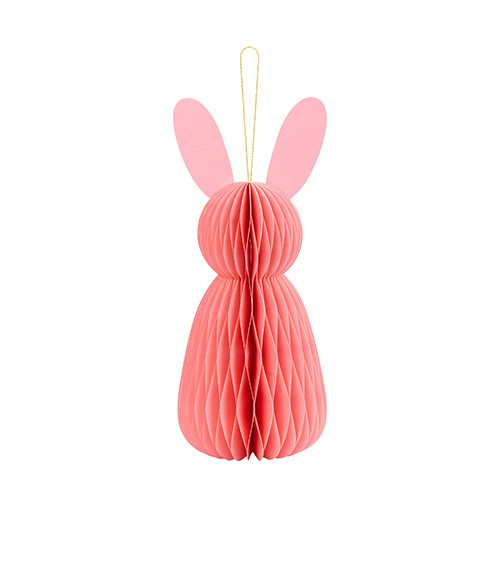 Waben-Deko "Hase" mit Magnet - rosa - 30 cm