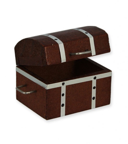 Holztruhe - aufklappbar - 4 x 3,5 x 3 cm