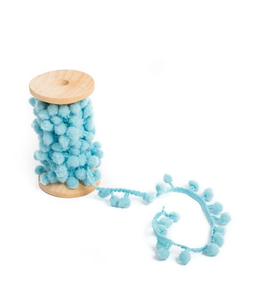 Pom Pom Bommelborte - hellblau - 2 m