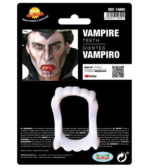 Weißes Vampirgebiss - One Size