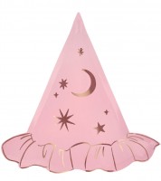 Pappteller "Hexenhut" - rosa - 8 Stück