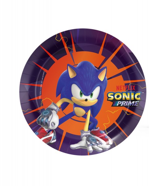 Kleine Pappteller "Sonic Prime" - 8 Stück