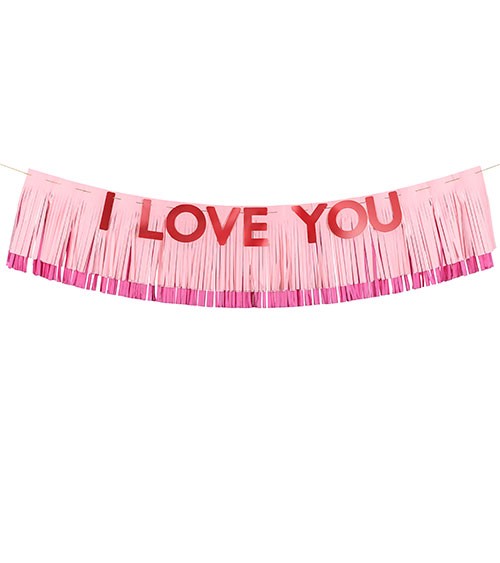 DIY Fransenbanner "I love you" - 150 x 30 cm