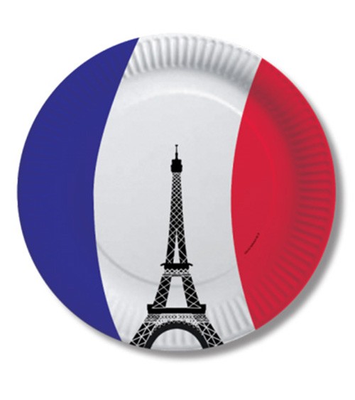 Pappteller "Frankreich" - 10 Stück