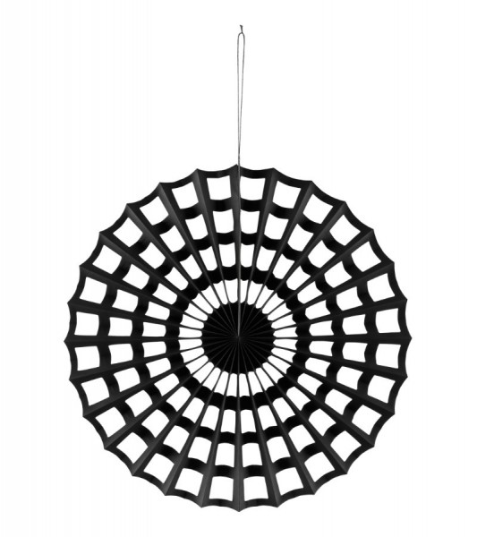 Papierfächer "Spinnennetz" - schwarz - 50 cm