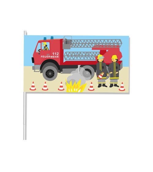 Papierflaggen "Feuerwehr" - 8 Stück