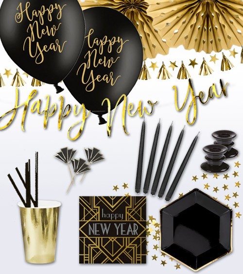 Silvester-Deko-Set "Art Deco" - 73-teilig