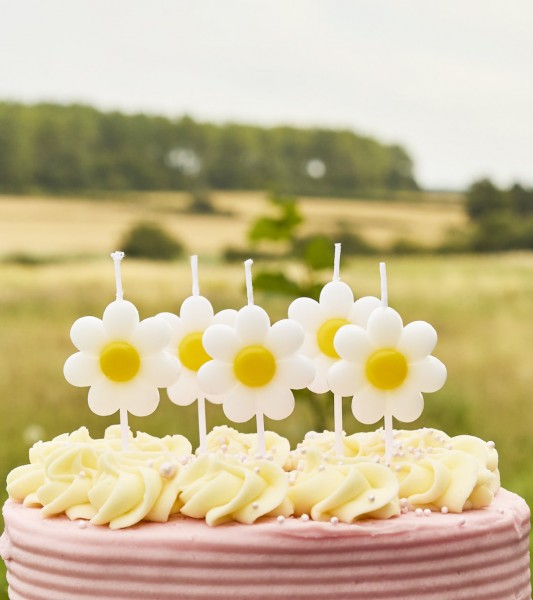 Kuchenkerzen "Daisy" - 5 Stück