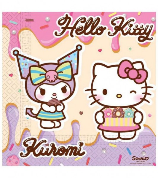 Servietten "Kuromi und Hello Kitty" - 20 Stück