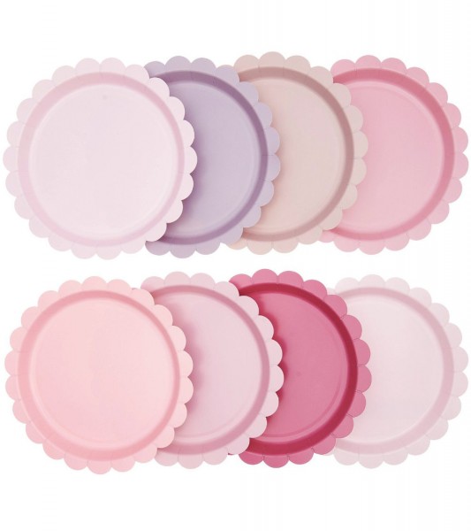 Pappteller "Rosa Mix" - 8 Stück