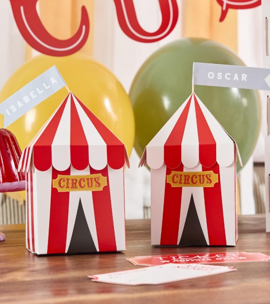 DIY Zirkuszelt-Boxen aus Papier mit Stickern - 4 Stück