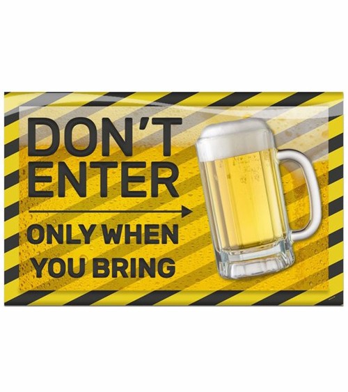 3D-Wanddeko "Don't enter - only when you bring Beer" - 58 x 37 cm