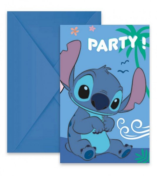 Einladungskarten mit Umschlägen "Stitch & Angel" - 6 Stück