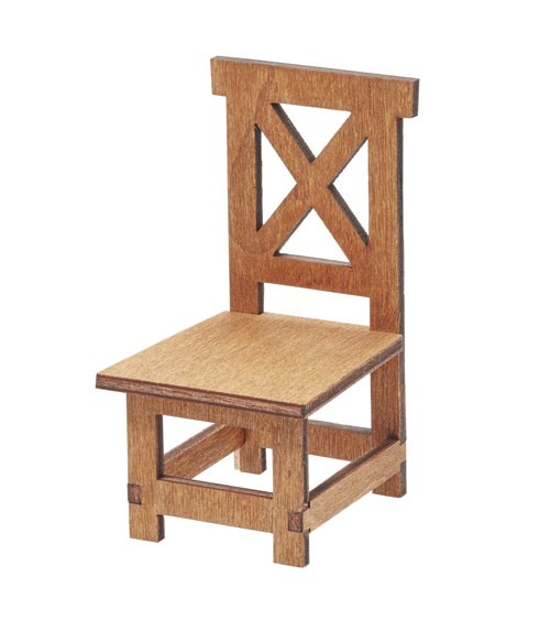 Kleiner Holz-Stuhl - braun - 7,5 x 4,5 x 4 cm