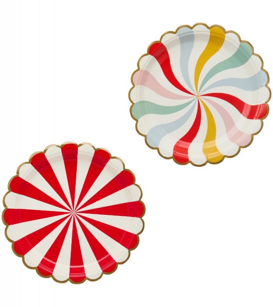 Pappteller "Zirkus" in 2 Designs - 8 Stück