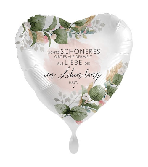 Herz-Folienballon "Romantic Garden Wedding" - 43 cm