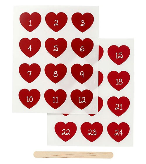 Rub-on Sticker "Adventskalender-Zahlen" - 1 bis 24 - 3 x 3 cm