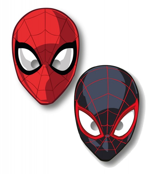 Partymasken aus Papier "Spiderman World of Webs" - 6 Stück