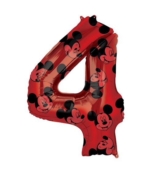 SuperShape-Folienballon "4" - Mickey Mouse - 66 cm