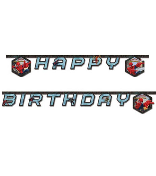 Happy Birthday-Girlande "Ultimate Spiderman - Web Warriors“ - 1,8 m
