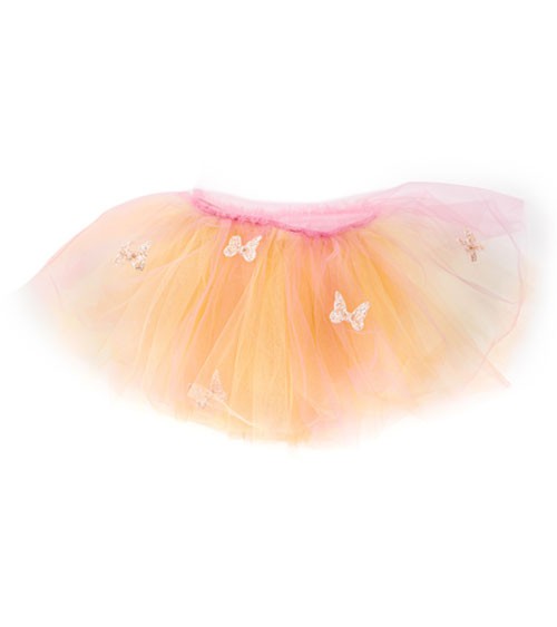 Tutu-Rock mit Glitter-Schmetterlingen - orange - 4-6 Jahre