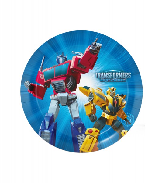 Kleine Pappteller "Transformers" - 8 Stück