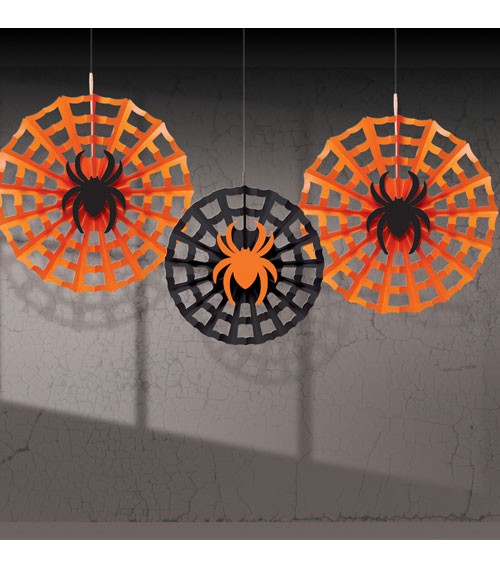 Papierfächer-Set "Spinnennetz" - 3-teilig