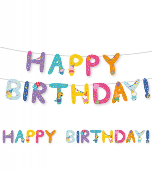 Happy Birthday Girlande "Peppa Wutz" - 3,2 m