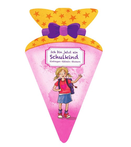 Schultüten-Activity-Heft mit Stickern für Mädchen