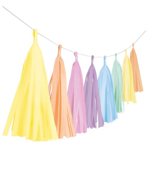 DIY Tasselgirlande "Pastell Regenbogen" - 3m