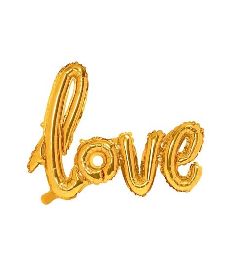 Script-Folienballon "Love" - gold - 73 x 59 cm