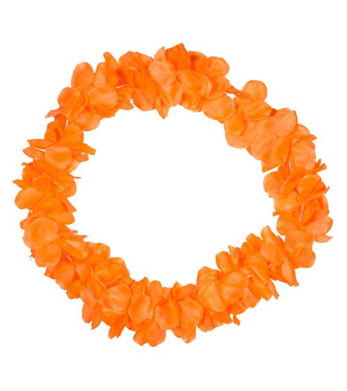 Hawaii-Kette aus Stoff - neon orange