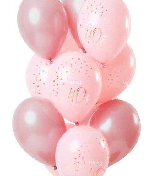 Luftballon-Set "Elegant Lush Blush - 40. Geburtstag - 12-teilig