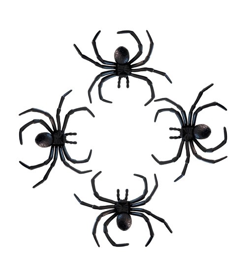 Deko-Spinnen aus Kunststoff - 8 cm - 4 Stück