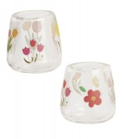 Vasen mit Blumendekor - 1,6 x 1,6 cm - 2 Stück