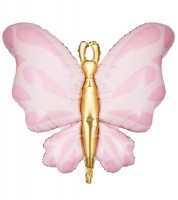 Supershape-Folienballon "Schmetterling" - rosa - 69 x 69 cm
