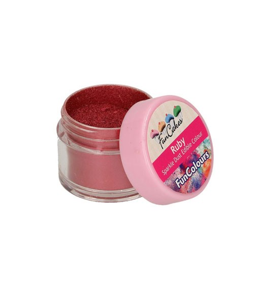 Funcakes Lebensmittelfarbe Pulver - glitter rot - 3 g