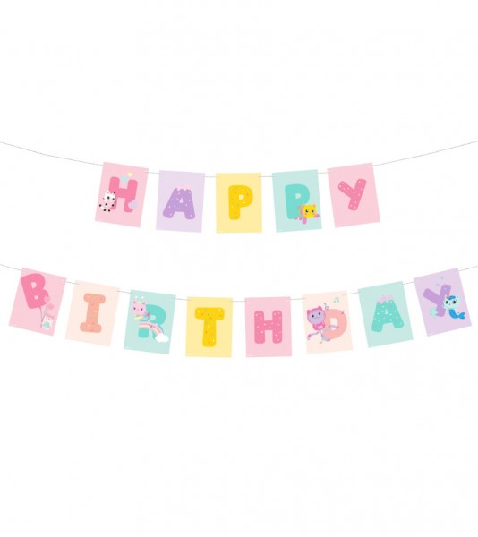 Happy Birthday-Girlande "Gabby's Dollhouse" - 180 cm