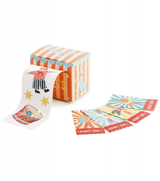 Eintrittskarten- und Sticker-Set "Zirkus" - 76-teilig