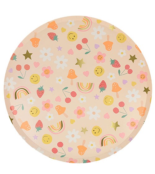Pappteller "Happy Icons" - 8 Stück