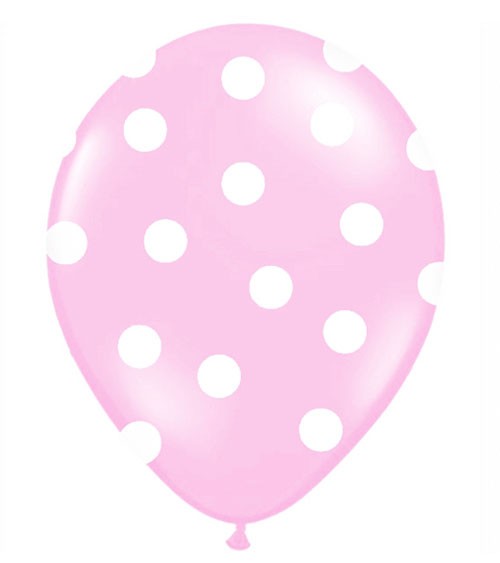 Luftballons "Big Dots" - rosa - 6 Stück