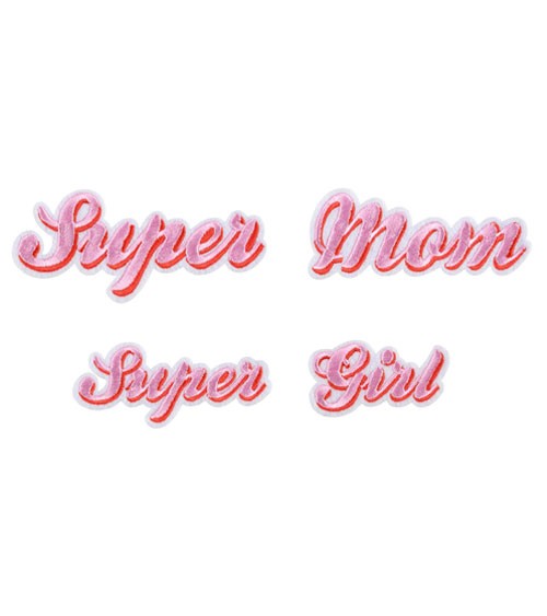 Aufbügelmotive "Super Mom & Super Girl" - 4-teilig