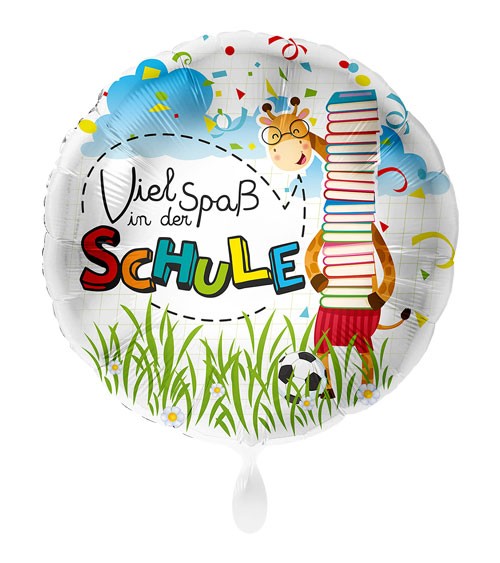Folienballon "Viel Spaß in der Schule" - Giraffe