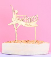 Dein Cake-Topper "Ballerina" aus Holz - Wunschtext