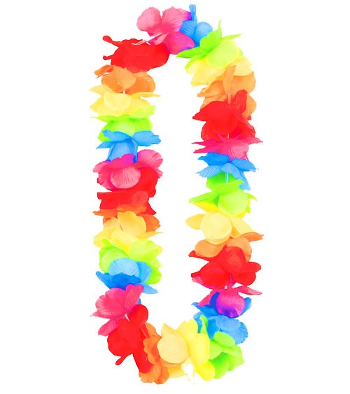 Hawaii-Kette aus Stoff - neon