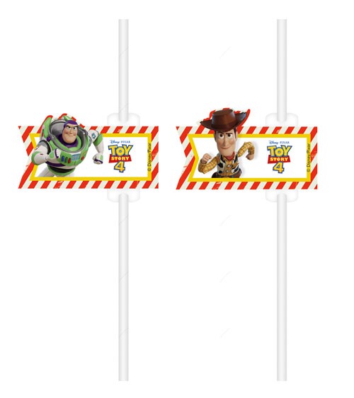 Papierstrohhalme "Toy Story 4" - 4 Stück