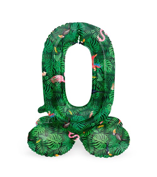 Stehender Folienballon Zahl "0" - Jungle Vibe - 41 cm