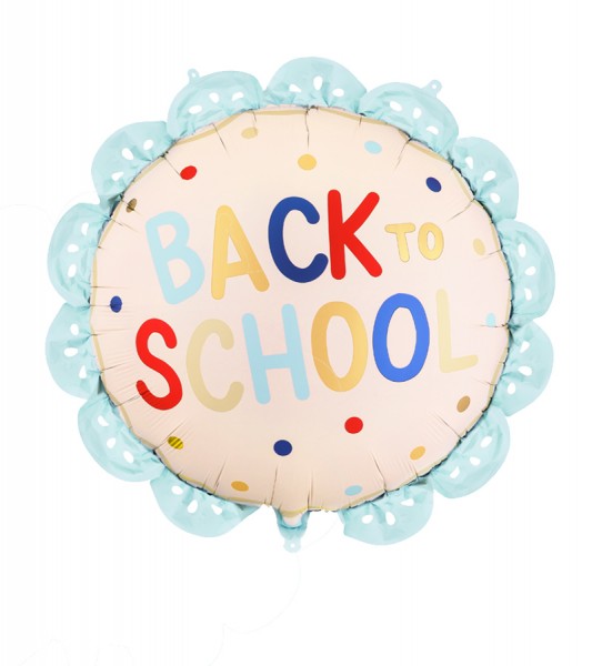 Runder Folienballon "Back to School" - creme - 78 x 71 cm