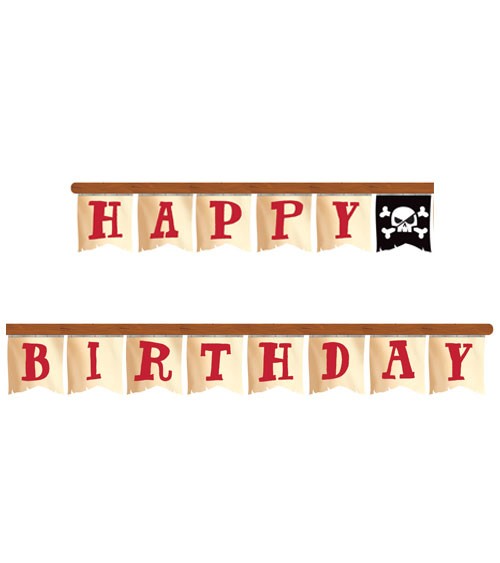Happy Birthday Girlande "Piratenschatz" - 2,18 m