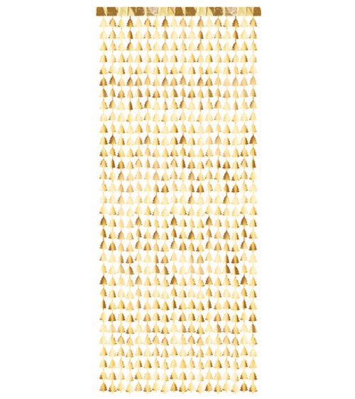 Girlandenvorhang "Tannenbäume" - gold - 1 x 2,45 m